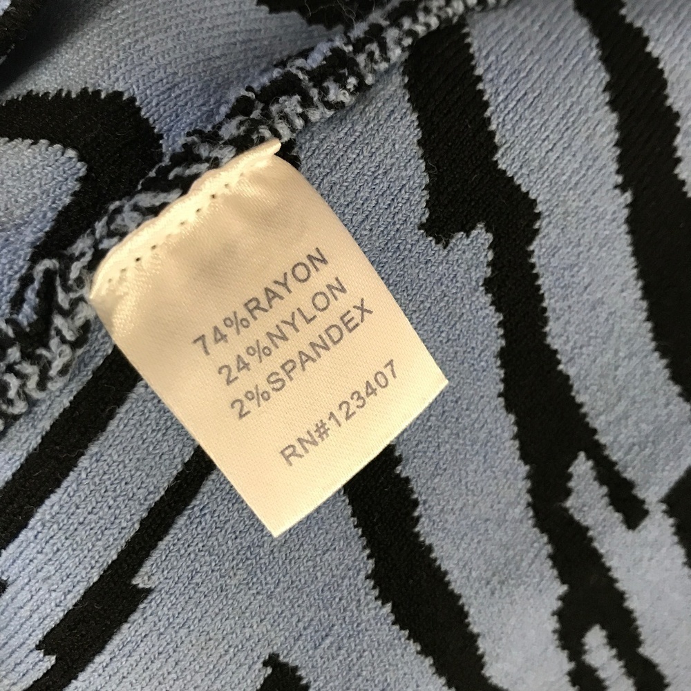 i.b.b.i. Blue Zebra Stripe Body Con Dress … - Picture 5 of 7